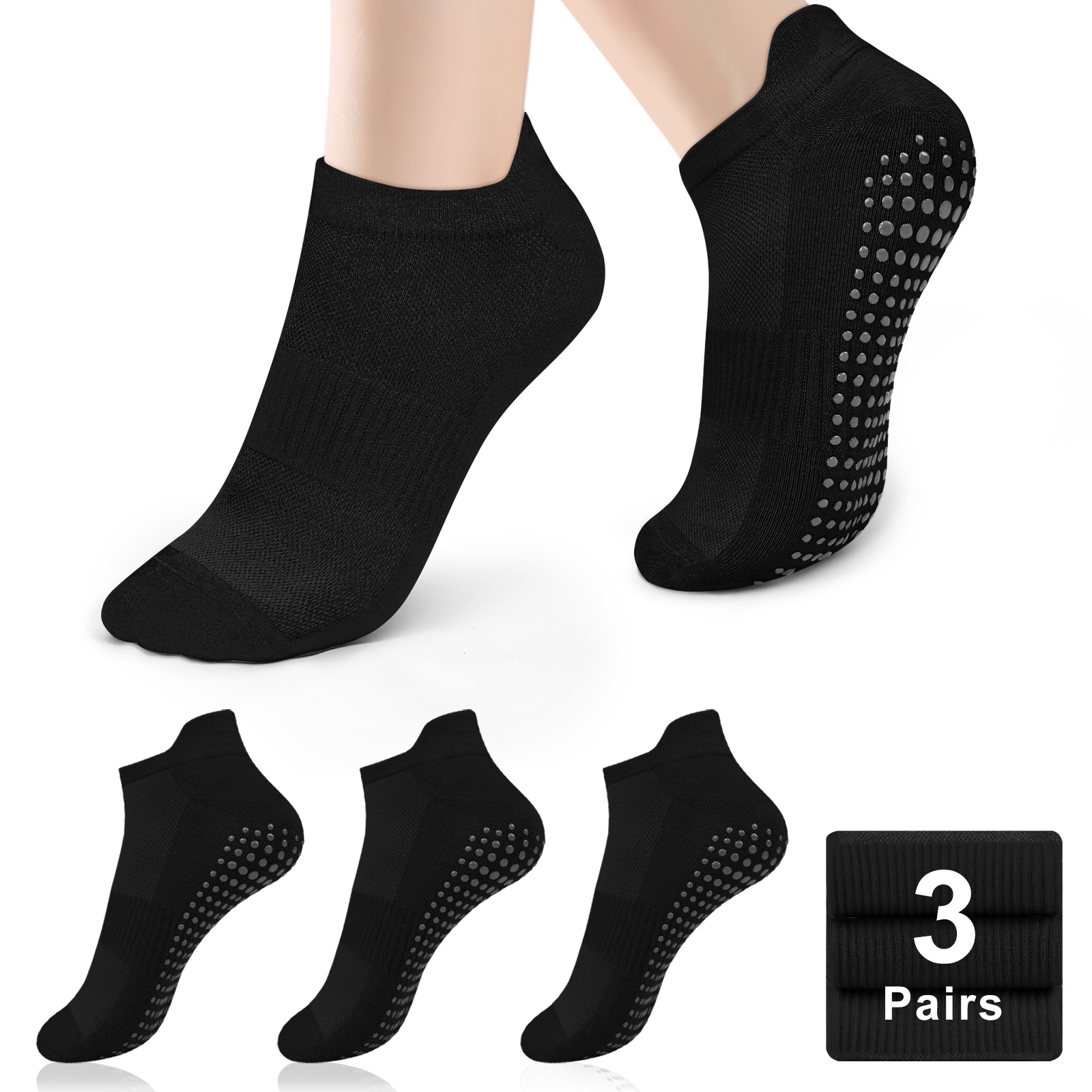Yoga Dance & Fitness Center Llc - 3 Pairs Yoga Socks Women Cotton