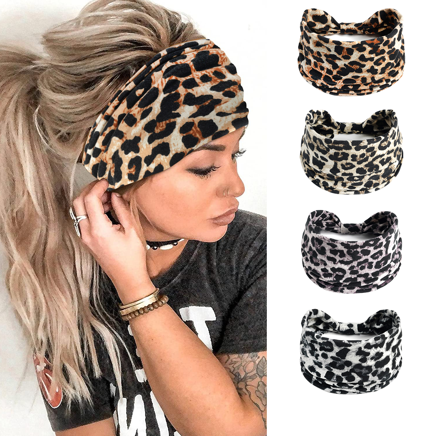 Boho Headband for Women Wide K - مراجعة Stretch Strap Yoga وسعره