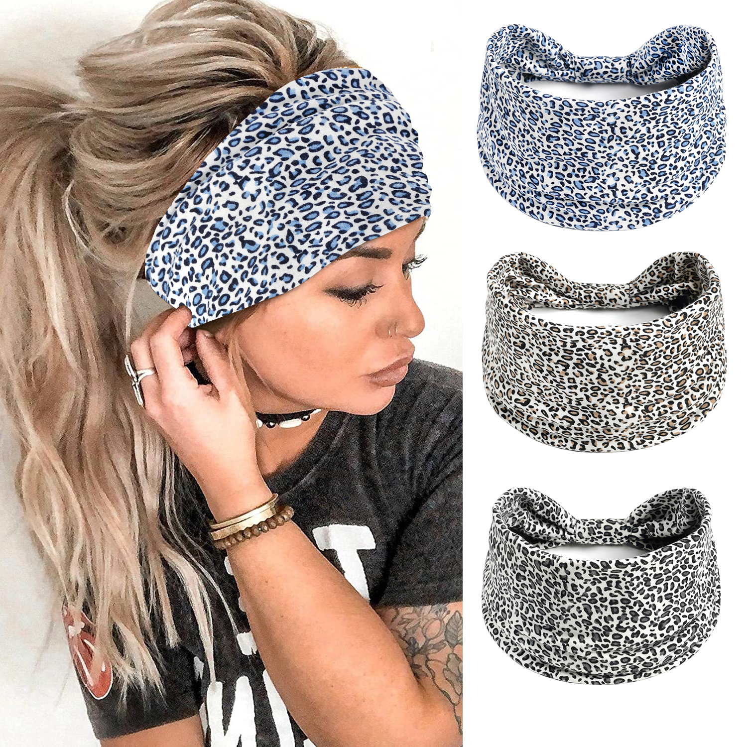 Boho Headband for Women Wide K - مراجعة Stretch Strap Yoga وسعره
