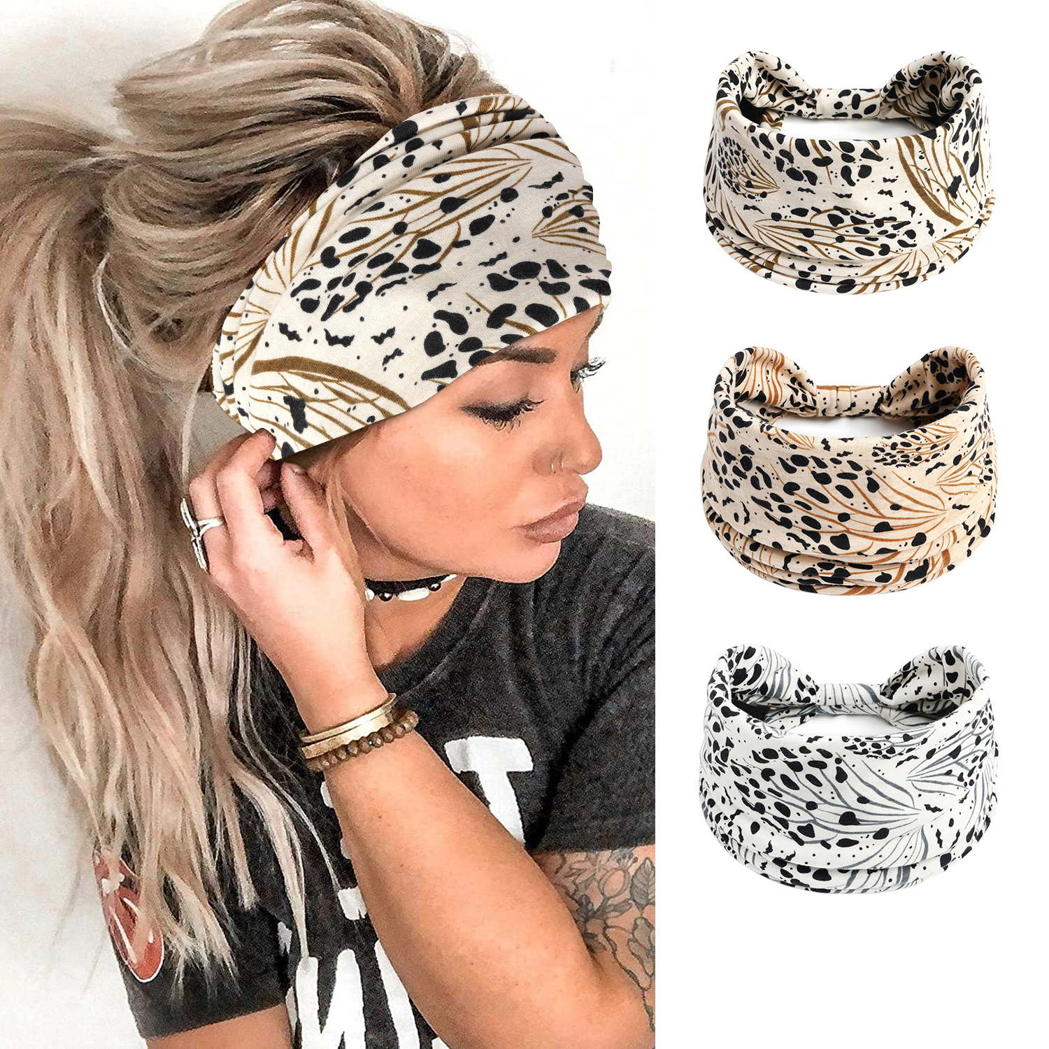 Boho Headband for Women Wide K - مراجعة Stretch Strap Yoga وسعره