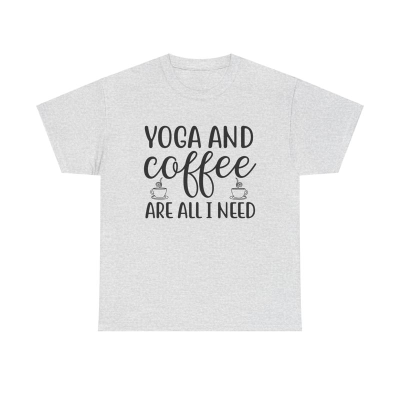 Yoga and Coffee T Shirt funny  - مراجعة Yoga Fitness Quotes وسعره