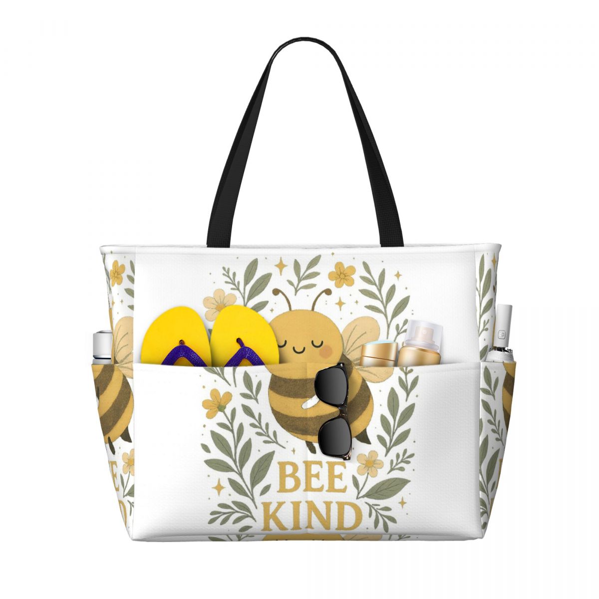 Bee Kind Cute Bumblebee Floral - مراجعة Yoga Fitness Quotes وسعره