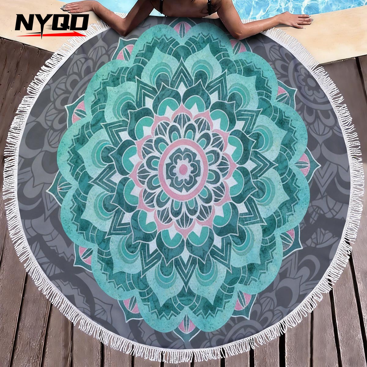 Mandala Round Beach Towels Sum - مراجعة Thick Yoga Mat وسعره