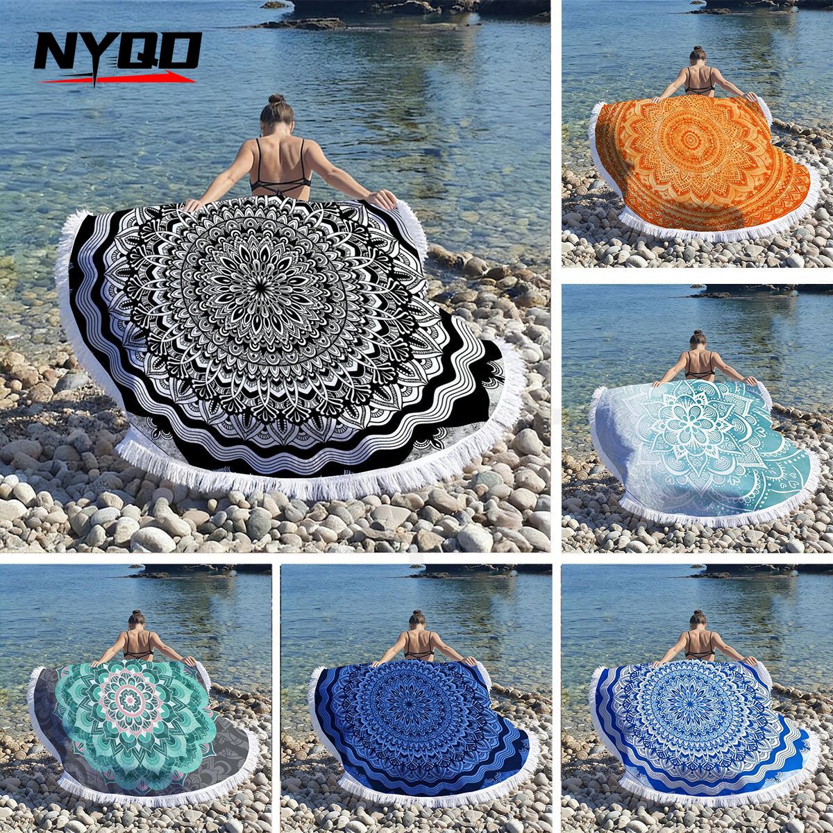Mandala Round Beach Towels Sum - مراجعة Thick Yoga Mat وسعره