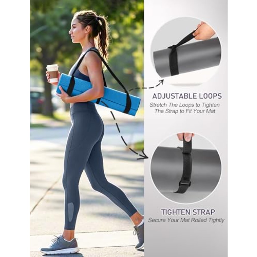 Yoga Mat Carrier Strap - Adjus - مراجعة Thick Yoga Mat وسعره