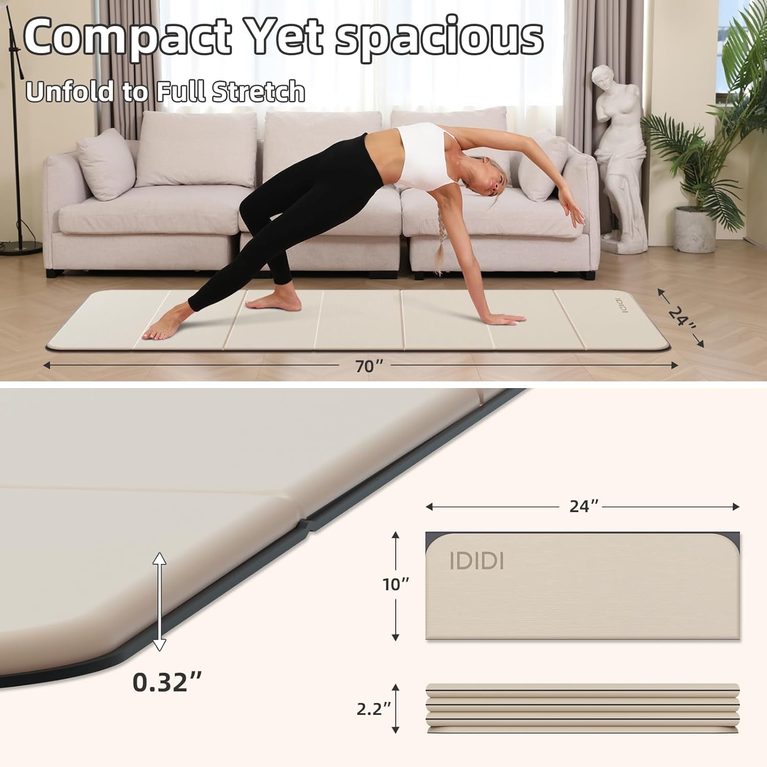 Foldable Yoga Mat Extra Thick  - مراجعة Thick Yoga Mat وسعره