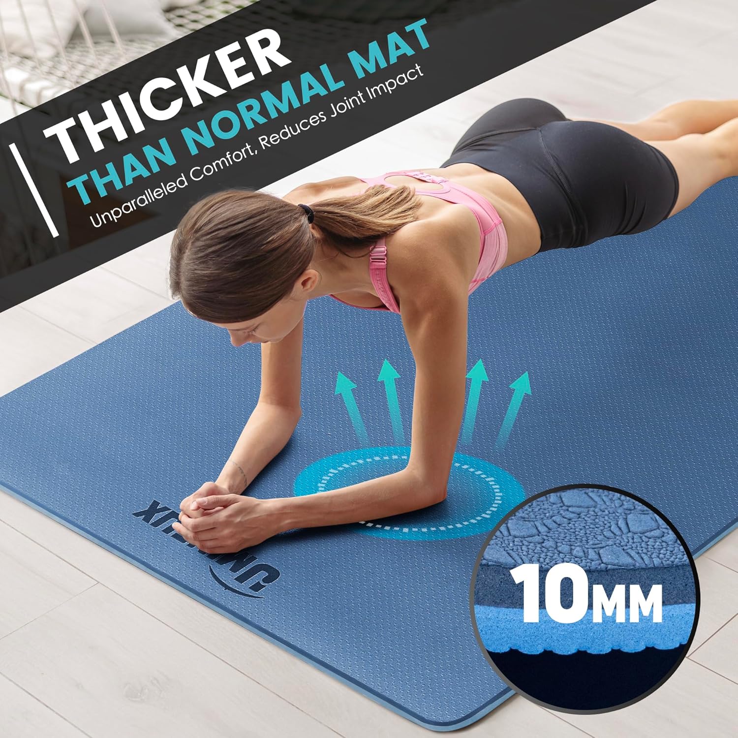 Large Yoga Mat 1/4 & 2/5 Inch  - مراجعة Thick Yoga Mat وسعره