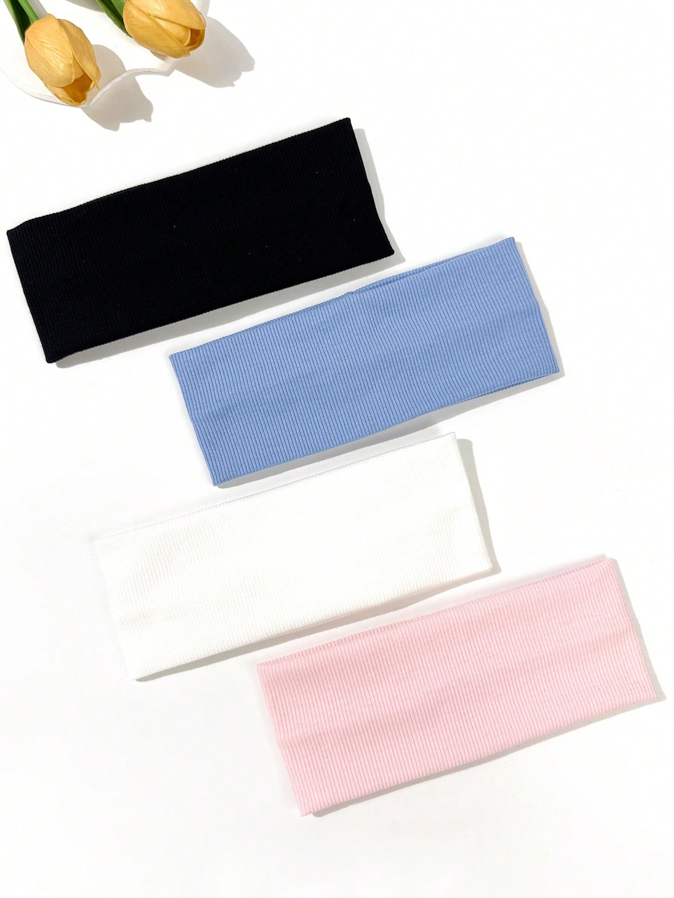 4-piece set of solid-color hai - مراجعة Stretch Strap Yoga وسعره