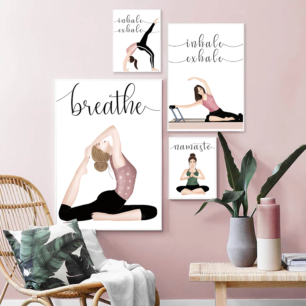 Inhale Exhale Quote Yoga Poste - مراجعة Yoga Fitness Quotes وسعره