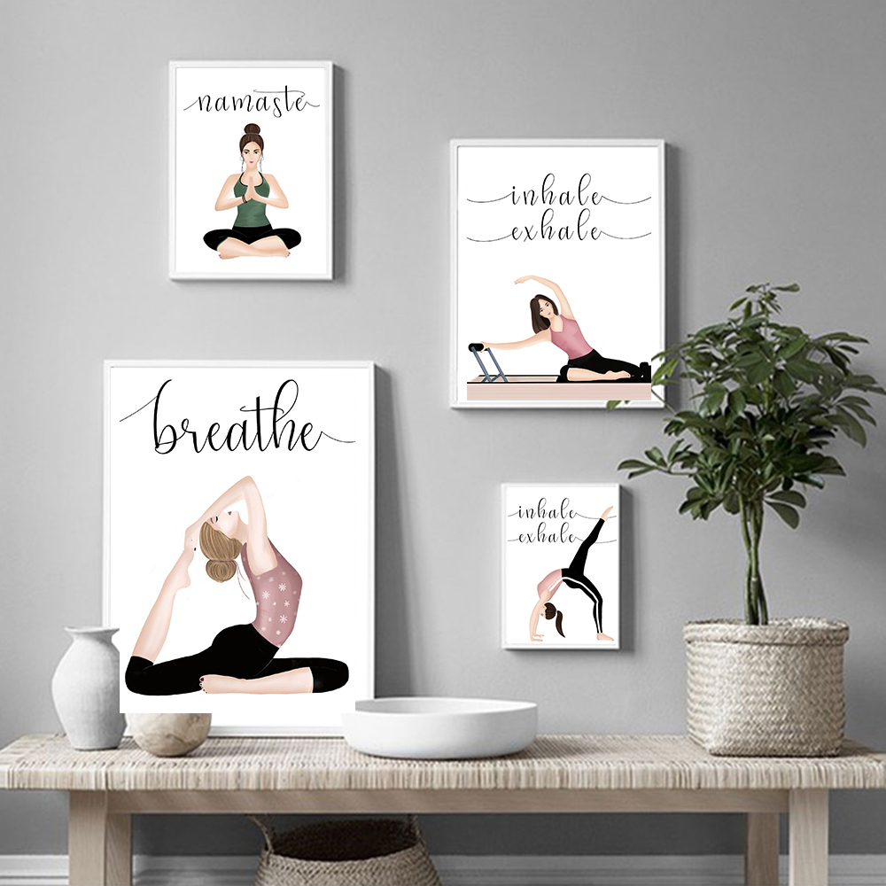 Inhale Exhale Quote Yoga Poste - مراجعة Yoga Fitness Quotes وسعره