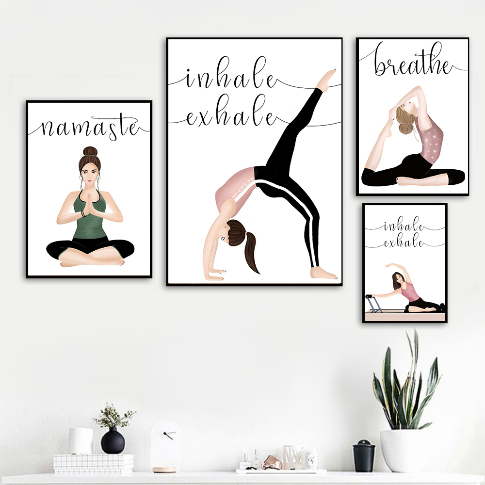 Inhale Exhale Quote Yoga Poste - مراجعة Yoga Fitness Quotes وسعره