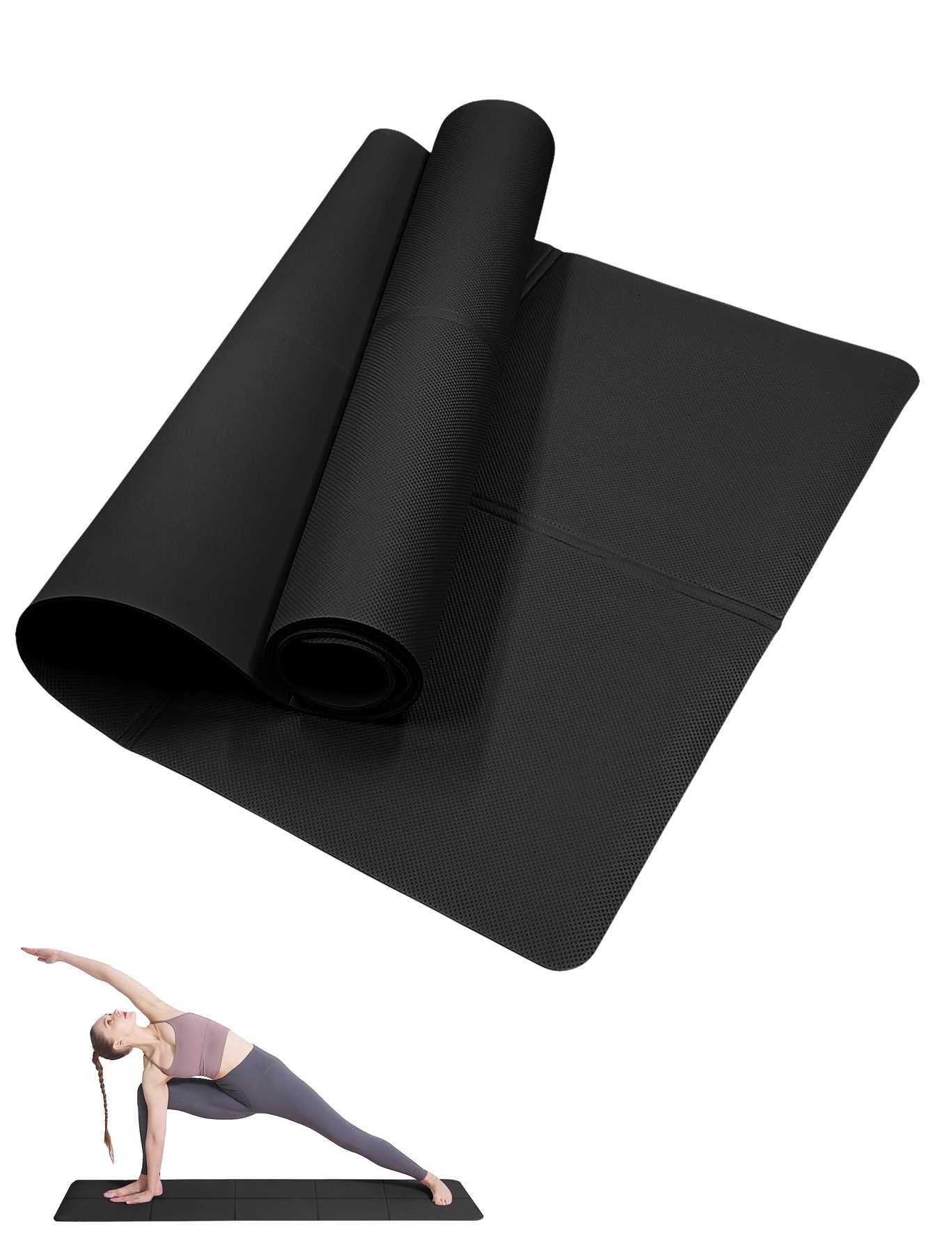Foldable Yoga Mat Black Eco Fr - مراجعة Thick Yoga Mat وسعره