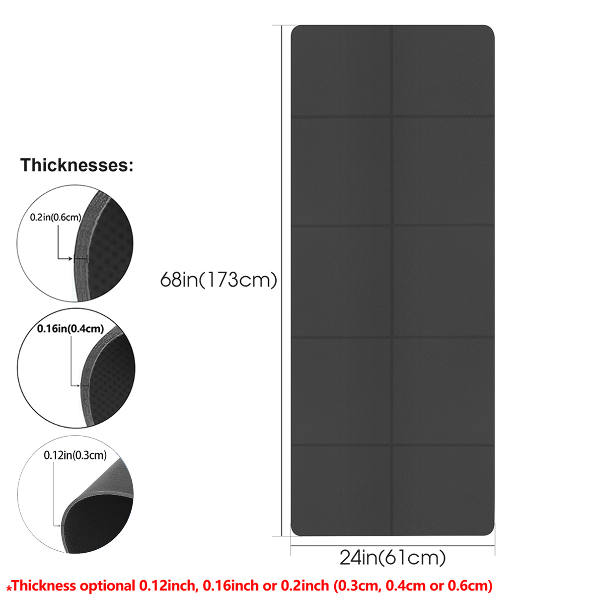 Foldable Yoga Mat Black Eco Fr - مراجعة Thick Yoga Mat وسعره