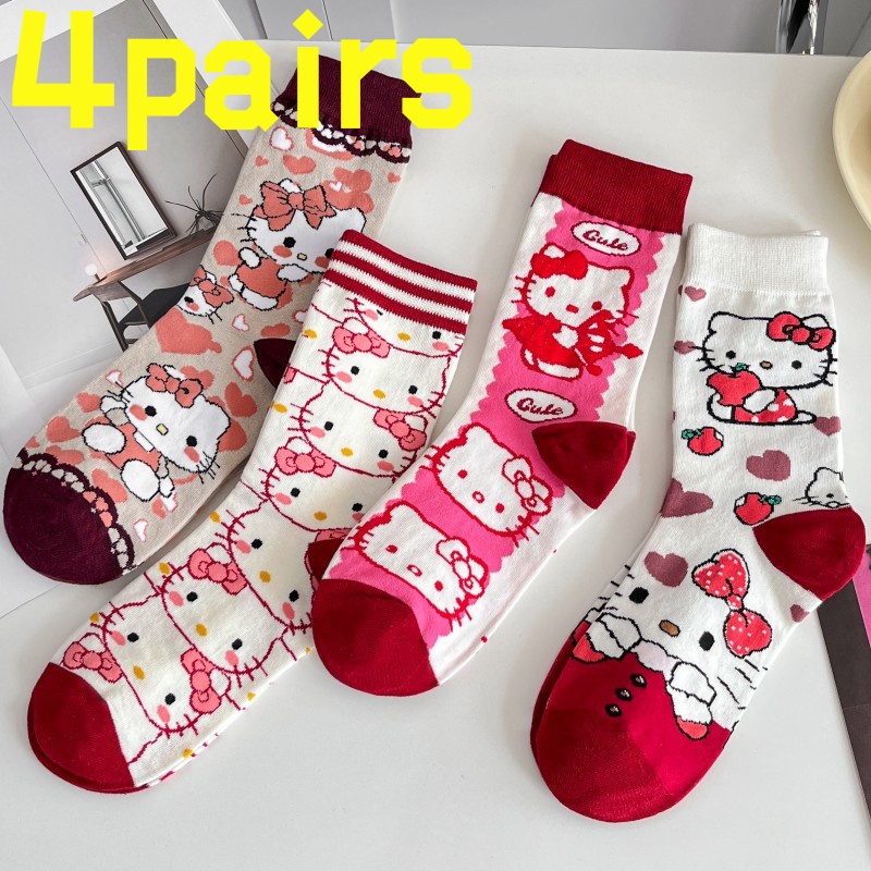 4 pairsof HelloKitty anti slip - مراجعة Yoga Fitness First وسعره