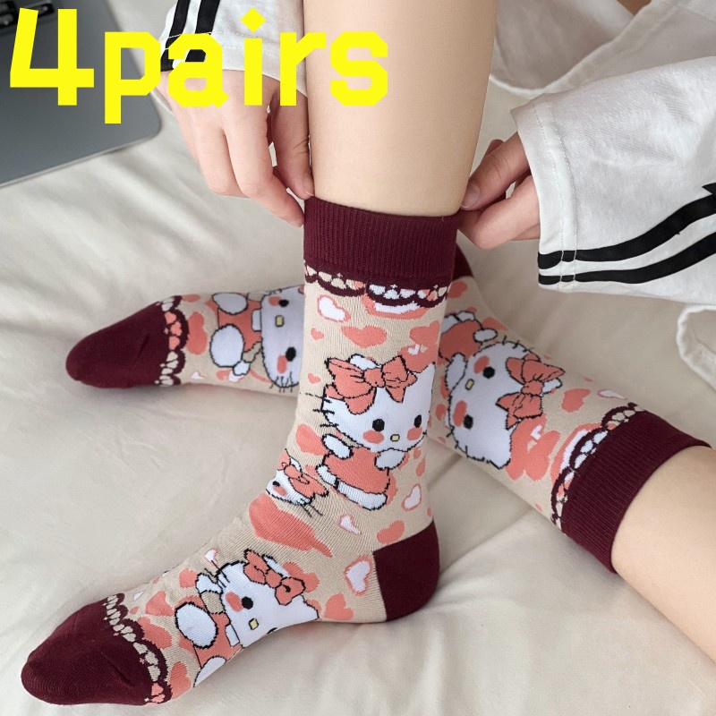 4 pairsof HelloKitty anti slip - مراجعة Yoga Fitness First وسعره