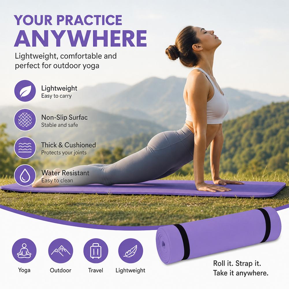 1/2Pcs Thick Yoga Mat Anti-ski - مراجعة Thick Yoga Mat وسعره
