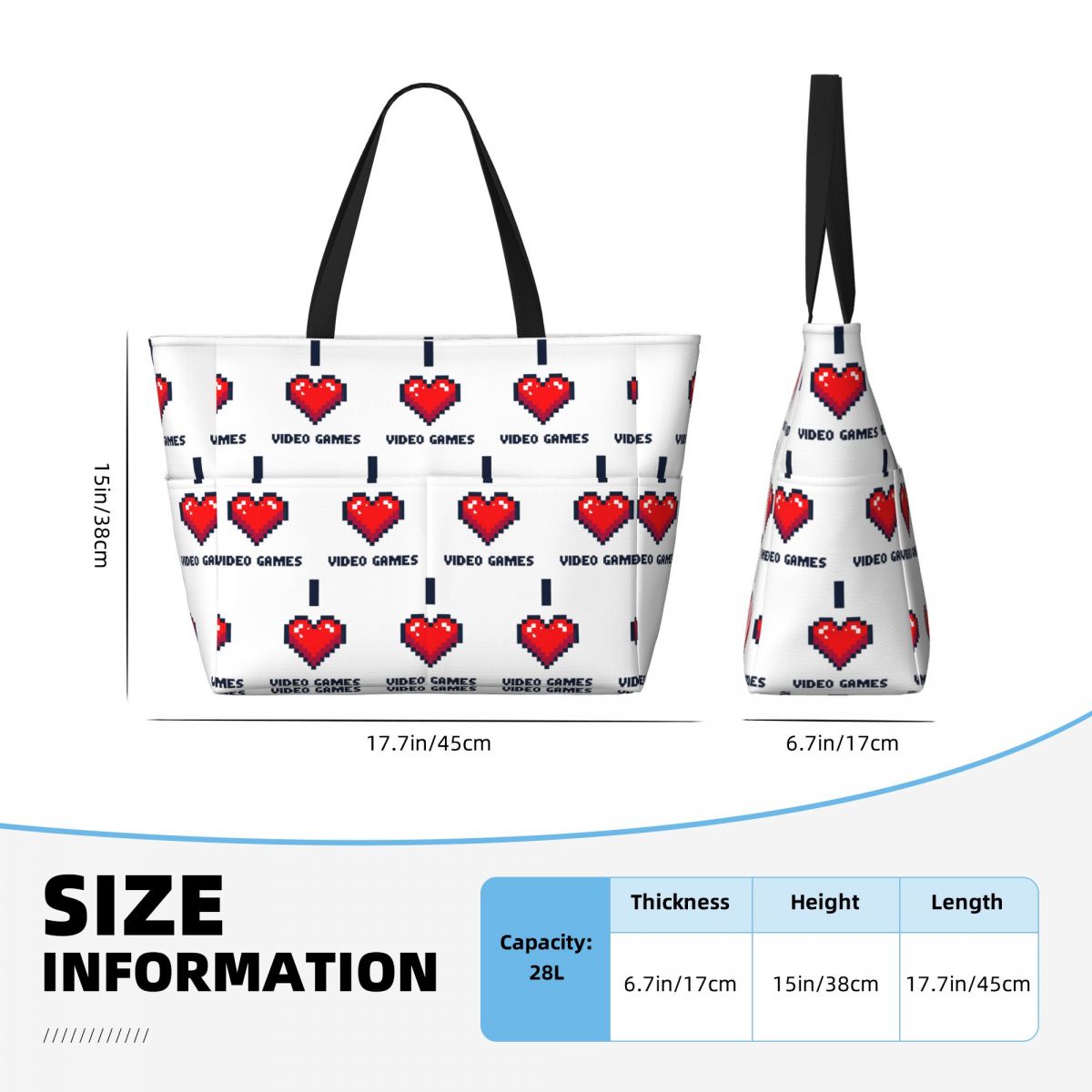 I Heart Video Games Beach Tote - مراجعة Yoga Fitness Video وسعره